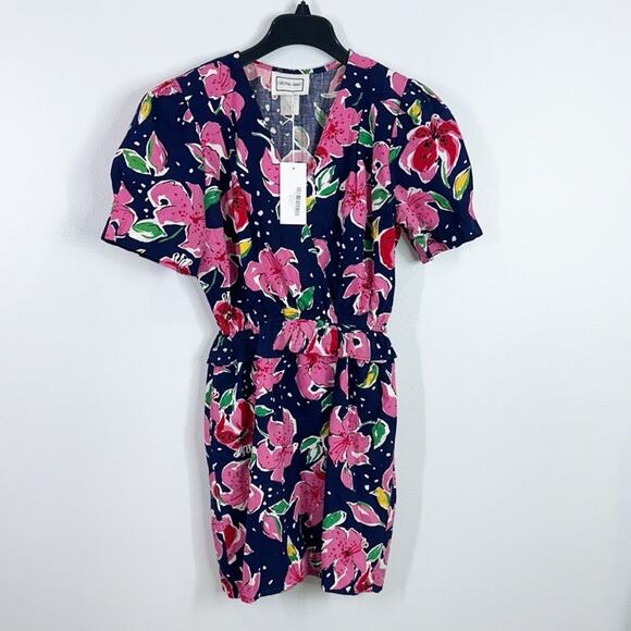 Reformation Floral Dress - Pink and Navy - Picture 3 of 13